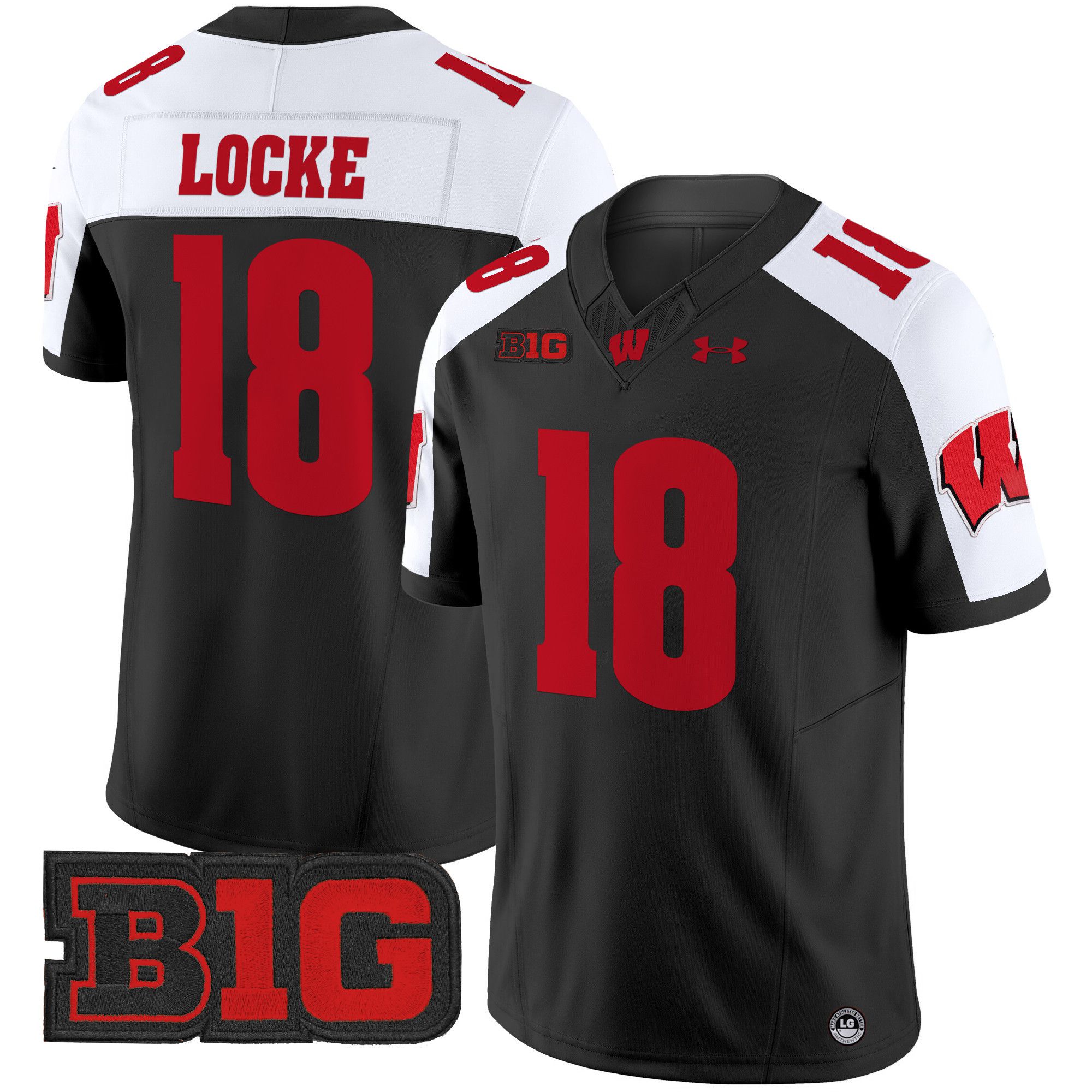 Men Wisconsin Badgers #18 Locke Black 2024 Vapor Limited NCAA Jersey->ncaa teams->NCAA Jersey